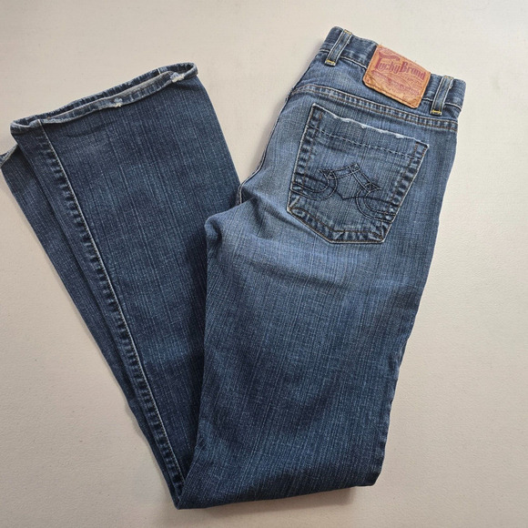 Lucky Brand Jeans Women's 4 / 27 Blue Medium Wash Fade Slight Distressed Bootcut - Picture 10 of 16